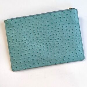 New Teal Ostrich Textured Clutch